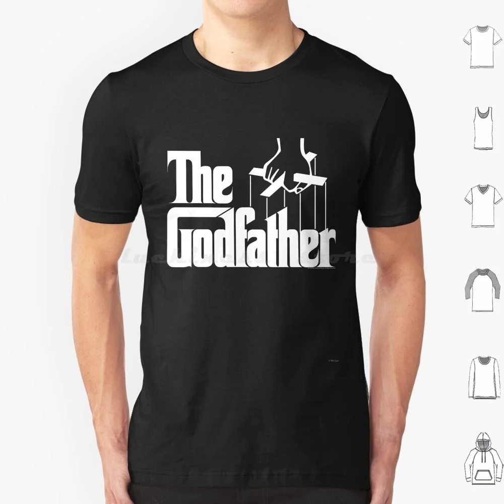 Camiseta Original The Godfather com Logo Branco em Algodão para Homens e Mulheres, Impressão DIY do Logo do Filme Clássico The Godfather Paramount