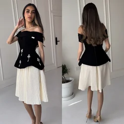 CustomizedJiayigong  Prom S Pearl Celebrity A-line Boat Neck Bespoke Occasion Gown Knee Length Dresses