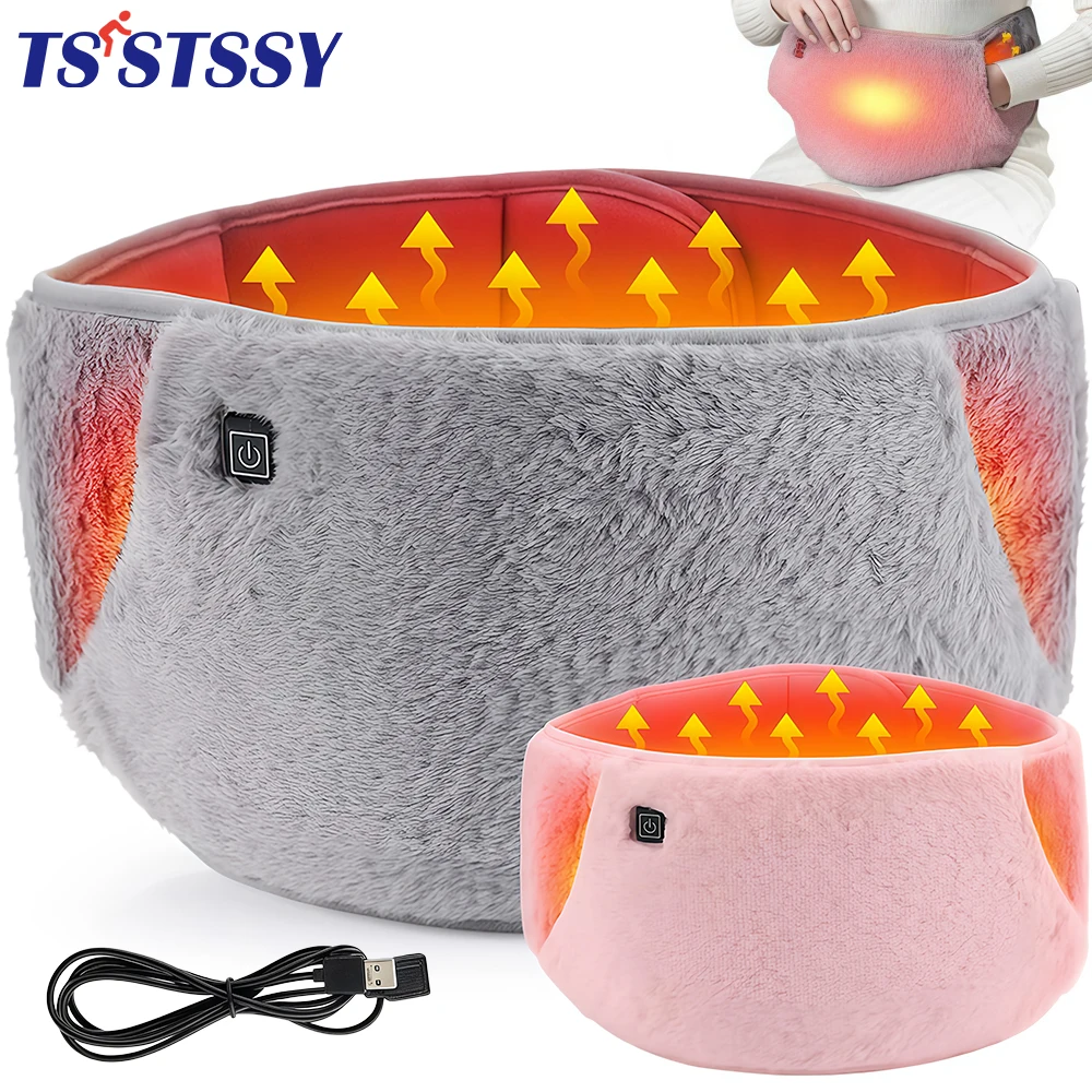 Heating Waist Belt Heating Pad to Soothe Back & Period Cramps, Portable Hand Warmer, 3-Temp Adjustable Heat Wrap for Men Women
