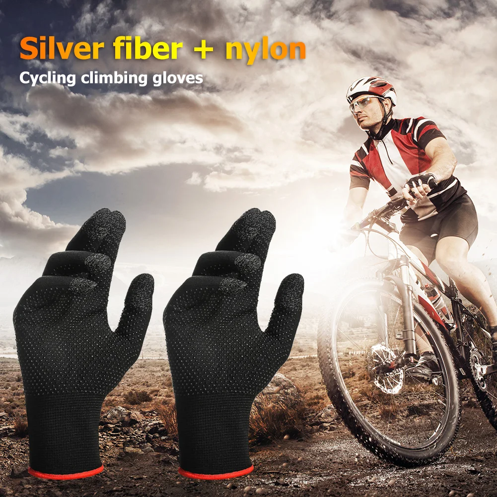 1/2 Pairs Anti Slip Touch Screen Gloves Men Women Breathable Sweat Proof Knit Thermal Cycling Gloves for Gaming Biking