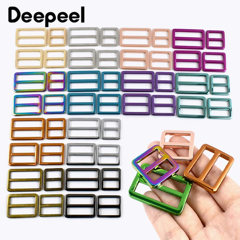 

5/10/20Pcs 20-38mm Metal Buckles Bag Straps Tri-Glide Slider Clasp Webbing Strap Adjust Hook Dog Leash Loop Hardware Accessories