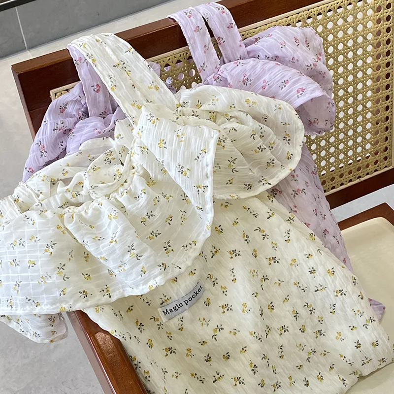 

Ladies' Shoulder Bags New Korean Floral Countryside Fashion Simple Versatile Tote Bags Large Capacity Portable Handbags For Girl