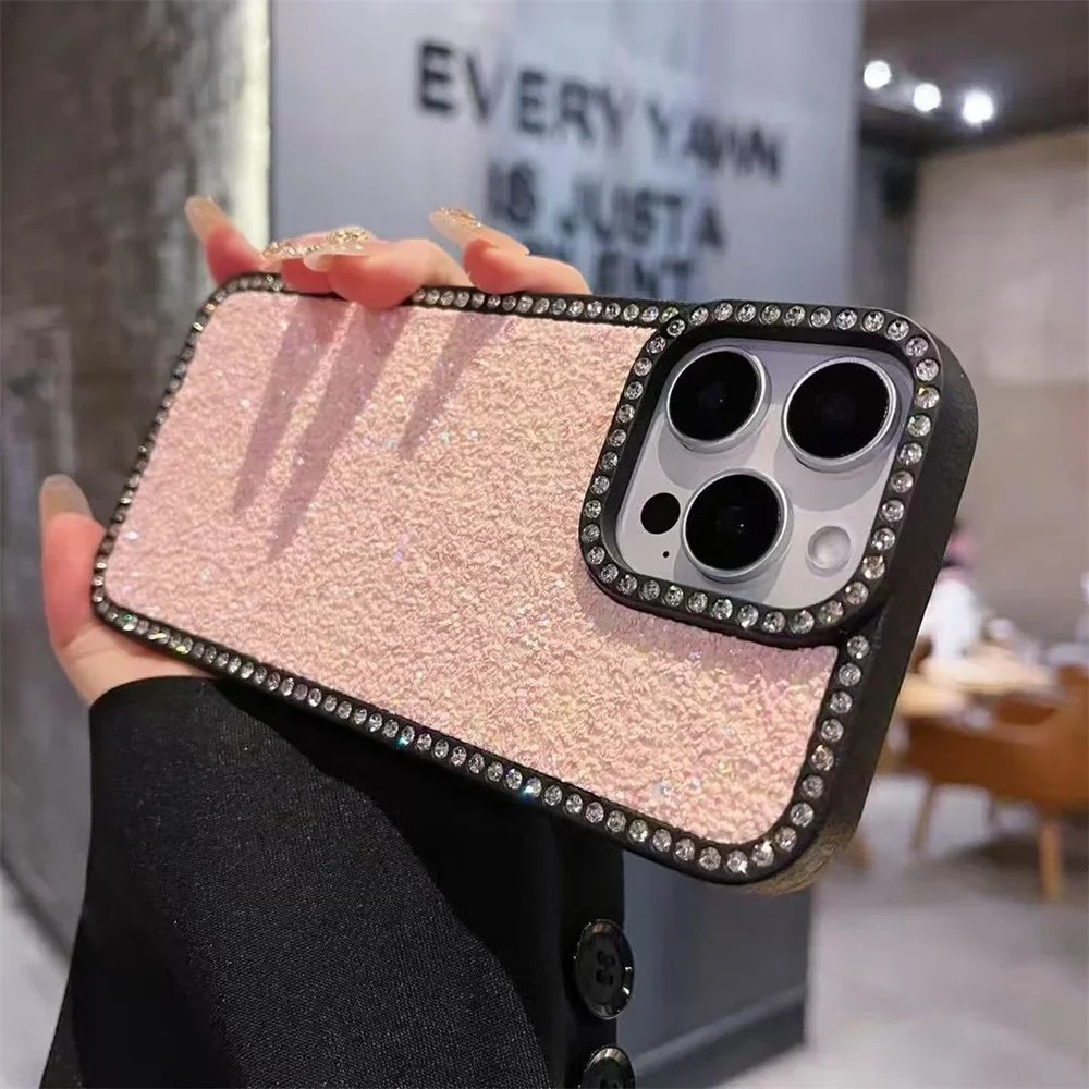 FLYKYLIN Deluxe Diamond Glossy Case For iPhone 16 Pro Max 15 14 Plus 13 12 11 Shockproof case