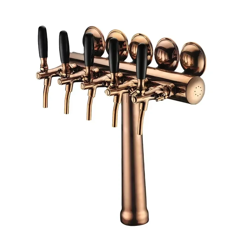 Antique Brass Beer Faucet T Tower Fitting for Bar Drink Dispenser Homebrew Keg Tap Handle Draft System Accessory Vintage