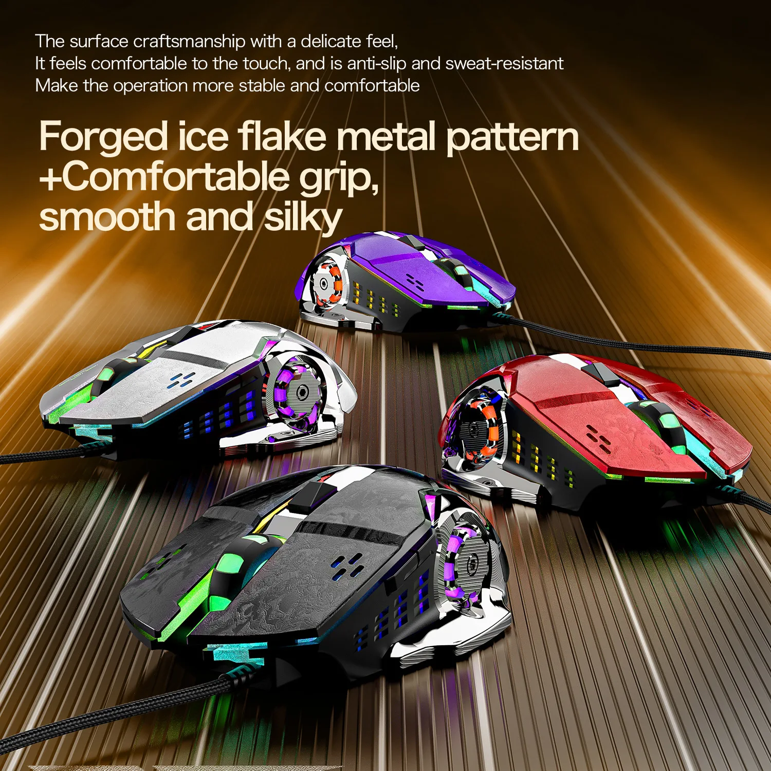 RGB Backlit Mechanical Feel Gaming Wired Optical Mouse 7200DPI Adjustable Gamer Ergonomic Mouse For PC Computer Laptop Tablet