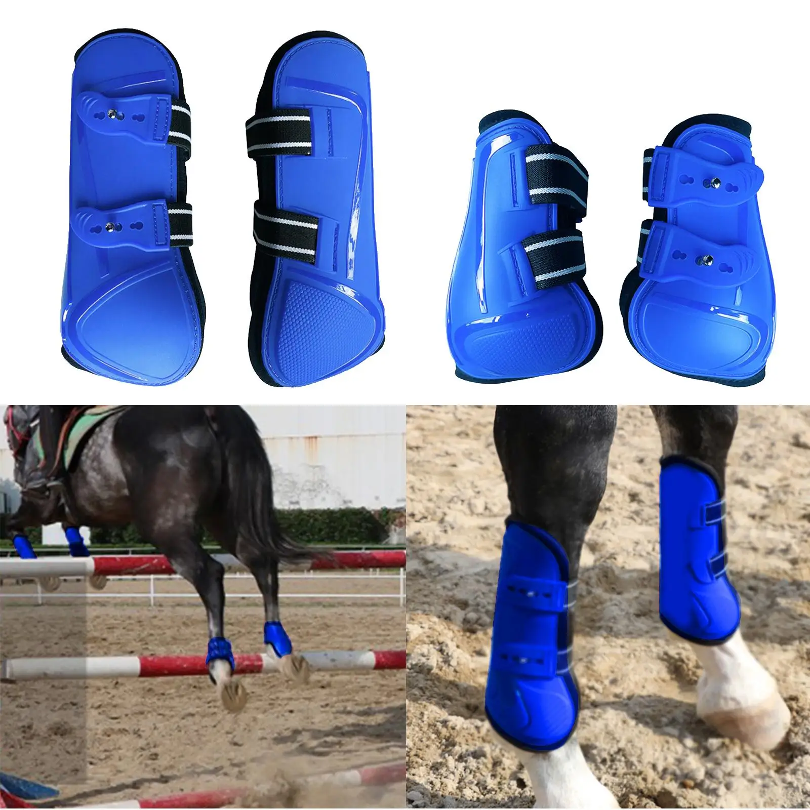 Jambes de cheval en PU absorbant les chocs, tendon d'équitation, bottes Fetlock, équipement d'équitation, 2 pièces