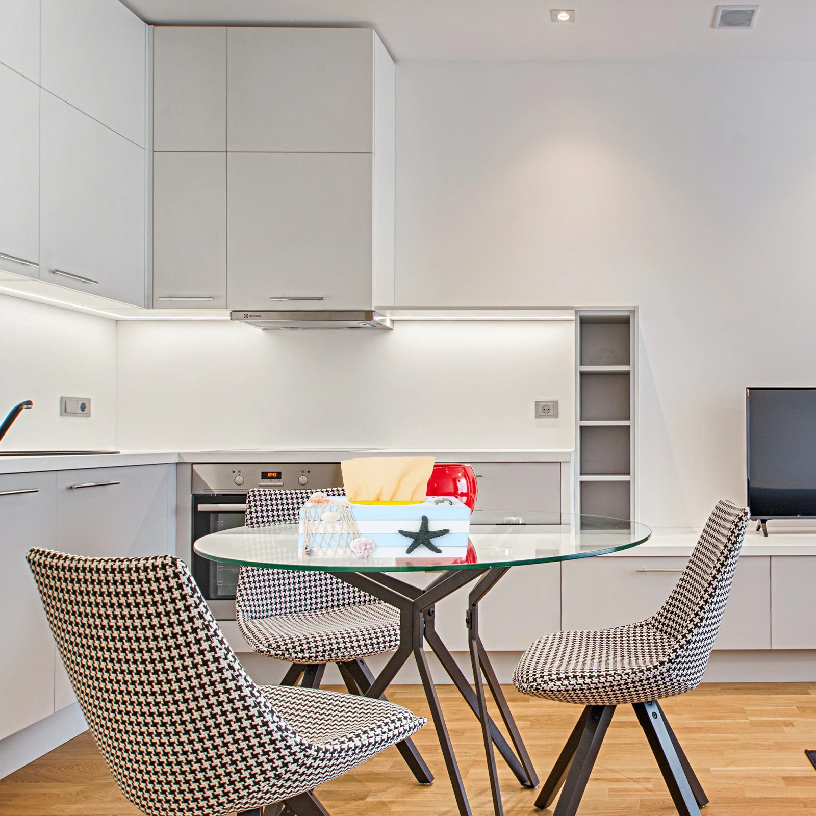 

1pc Mediterranean Tissue Box Wooden Storage Organizer For Home Office Hotel Desktop Decorative Craft Strip Pattern Tissue