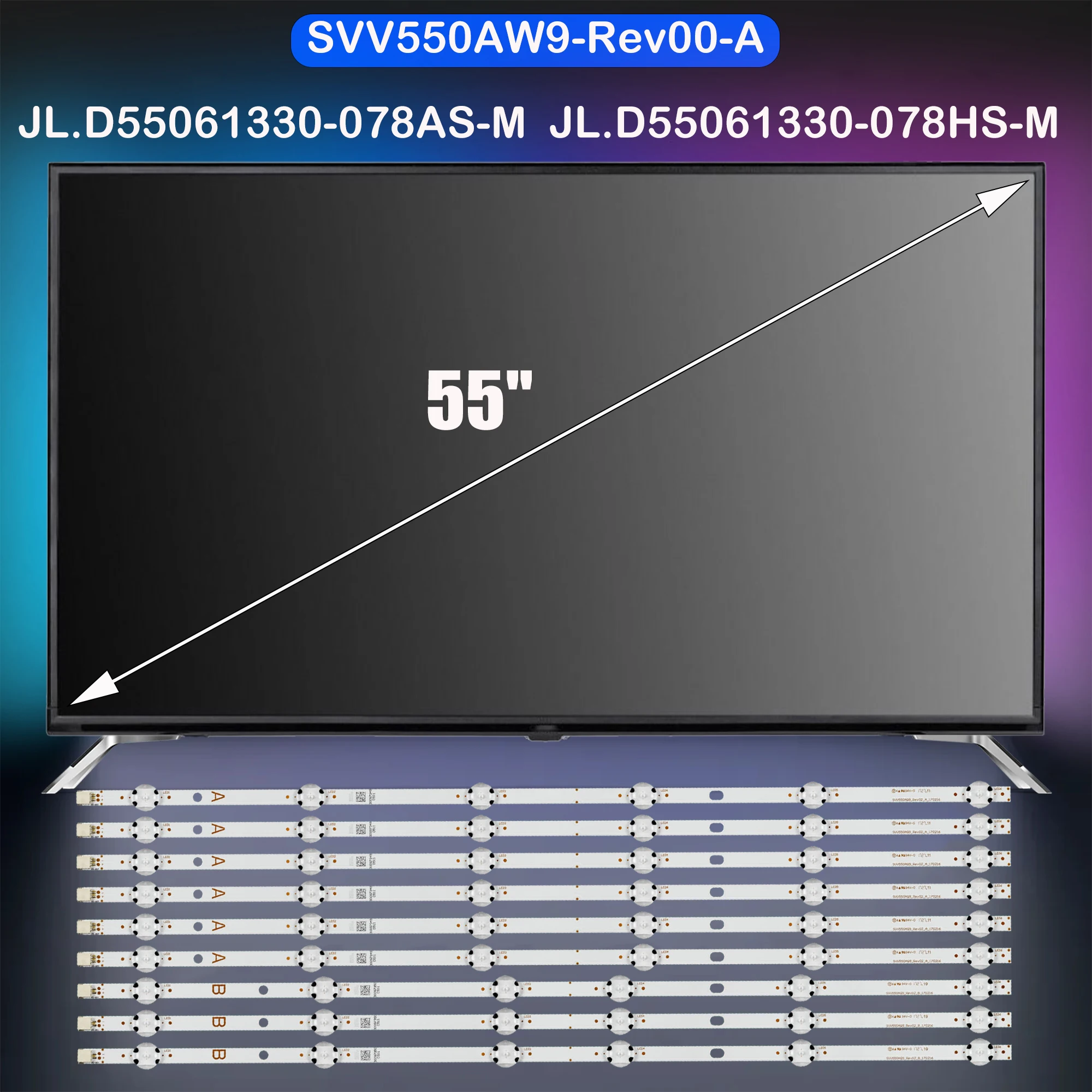 

LED Backlight strip For 55T6863DG 55VL3A6 55V5863DAT 55T5863DB 55VL3A63DB 55V6863DAT 55V5B63DT 55VL3A63DG 55UD8450 55UD8500