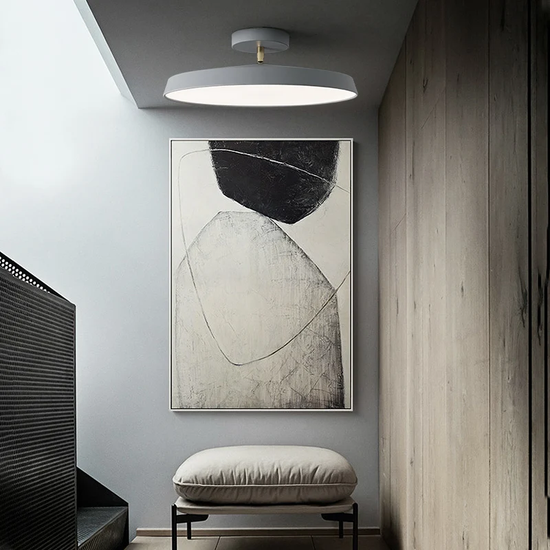 Nordic Designer Minimalist Circular LED Ceiling Light Bedroom Study Corridor Balcony Cloakroom Chandelier Ultra-thin Decoration image 4