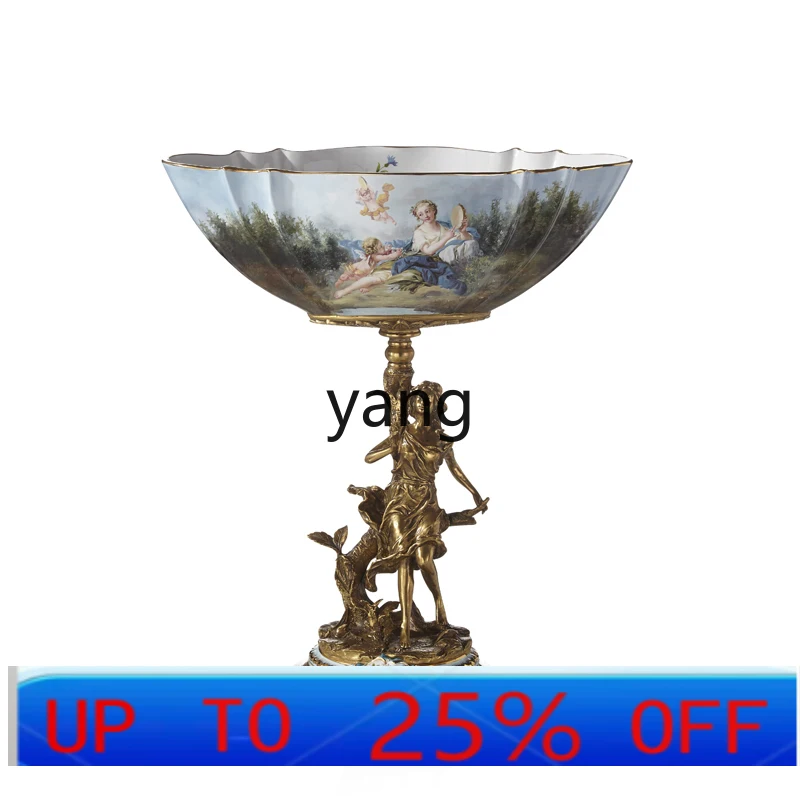 lmm Bronze Statue Tall Fruit Bowl Furnishings High-End Luxury Home Living Room Decorations