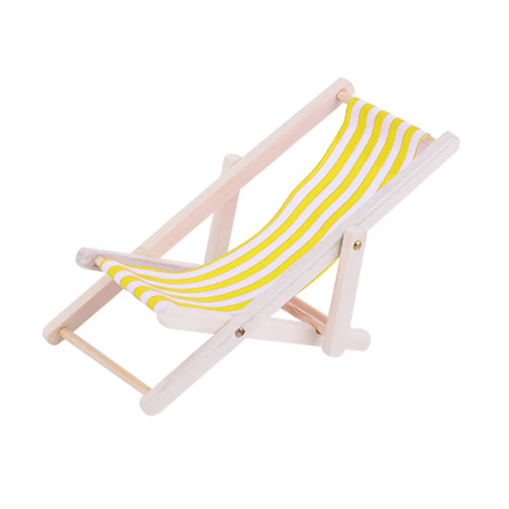 Mini Chair Kids Toys Beach Chaise Lounges Play House Accessories Model Home Furniture Wooden