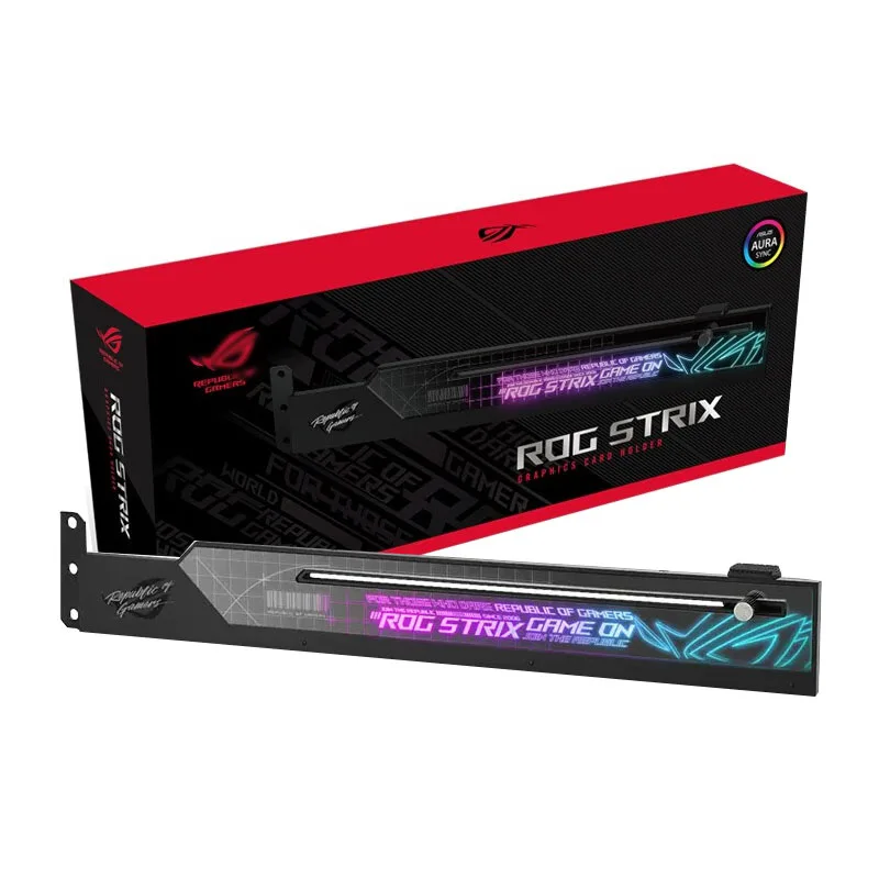 Imagem -02 - Suporte de Placa de Vídeo 3d Rgb Rtx4090 para Asus Rog Strix 4080 4070 Gpu Aura Sync 3090 3080 Suporte Vga Mod Gamer Gabinete Suporte