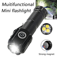 High Power 3 LED Mini LED Flashlight 2000LM SST20 Portable EDC Torch TYPE-C Rechargeable IPX6 Camping Lantern with Tail Magnet