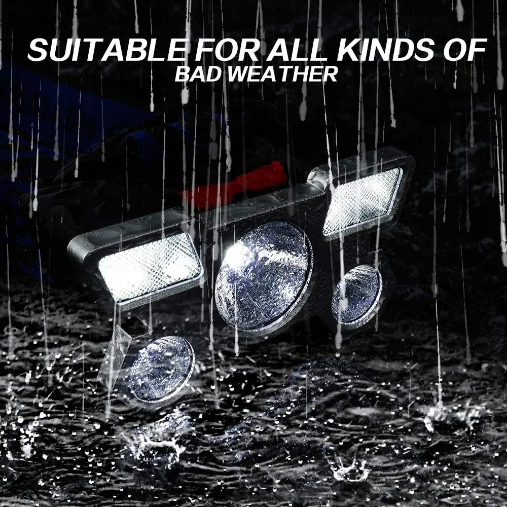 Portable LED Flashlight 5 LEDS Headlight With Battery Headlamp USB Rechargeable Torch Lamp 4 Lighting Modes Camping Lamp Light