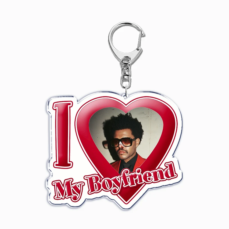 Hot Singer The Weeknd Starboy I Love My Boyfriend Keychain for Women Accessories Key Chain Ring Keychains Jewelry Fans Gifts