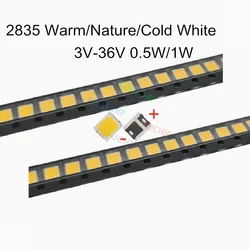 100 adet SMD led 2835 0.5W 1W yüksek parlaklık beyaz 3V 6V 9V 18V 36V 350mA 150MA 100MA 30MA 60MA 50MA 3000K-10000K led boncuk