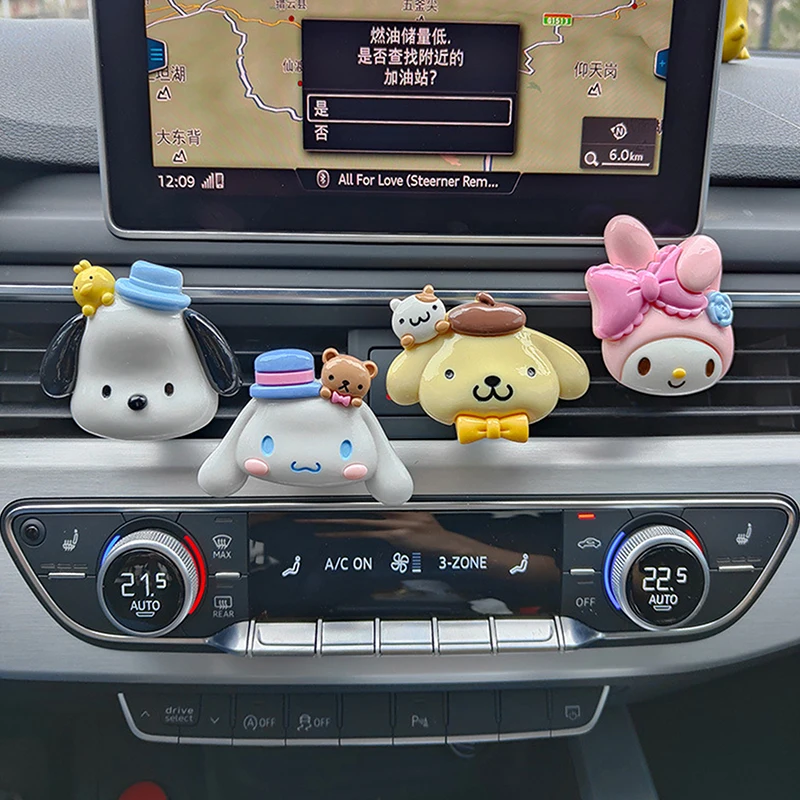 Sanrio Cartoon Anime Car Air Outlet Decorative Ornaments Cute Auto Interior Accessories Kawaii Car Vent Clip Air Freshener Gifts