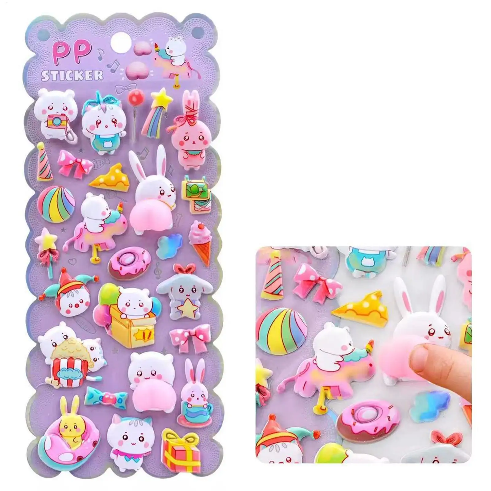 ملصقات ثلاثية الأبعاد لطيفة من مادة PVC مضحكة وقابلة لإعادة الاستخدام وقابلة للإزالة للأطفال لحفلات الفصول الدراسية وأعياد الميلاد وعيد الميلاد والمنزل #5