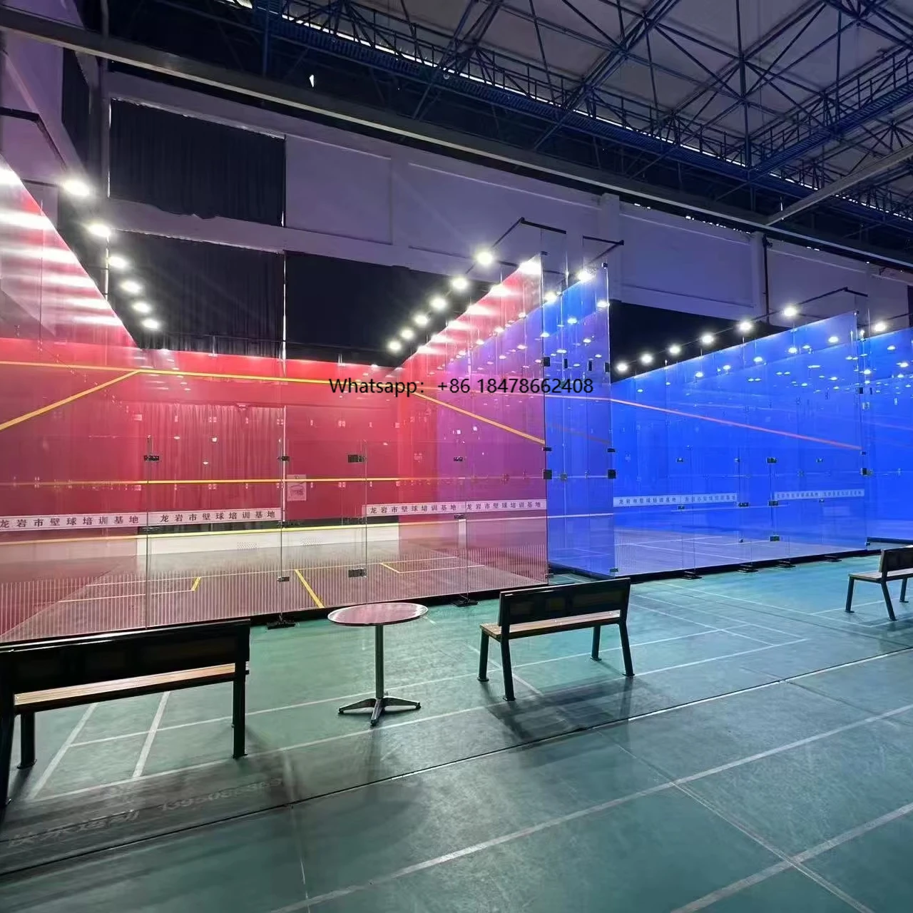 Portable Full Glass Walls Squash Court Flooring for Squash Tennis Padel Sports Construction in Sports Centers