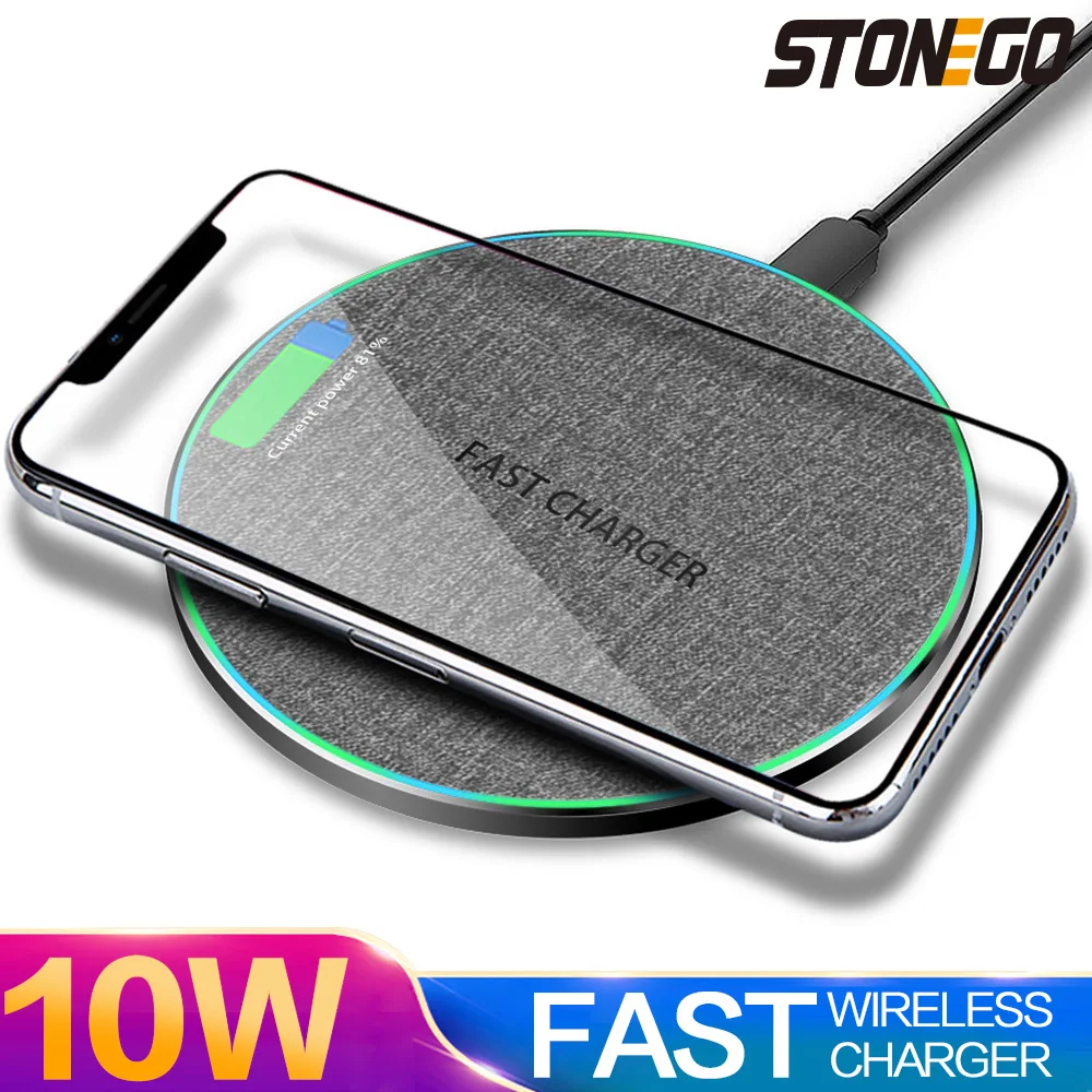 STONEGO 10W wireless charger for iphone11 xs max x xr fast charge mobile phone charger for ulefone doogee samsung note 9 8 s10