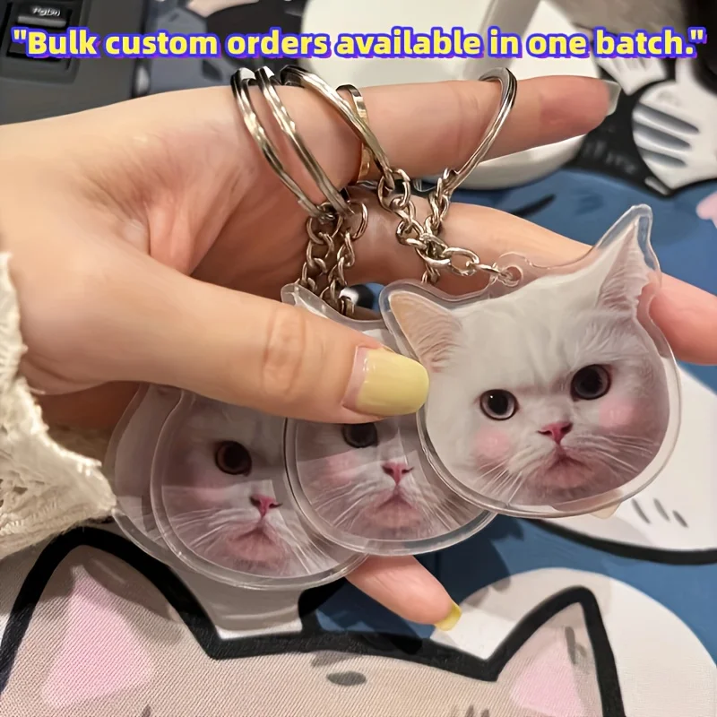 Custom Photo Personalized Dog Keychain - Customizable Pet ID Tag with Your Own Picture, Memorial Pet Lover Gift, Durable Acrylic image 6
