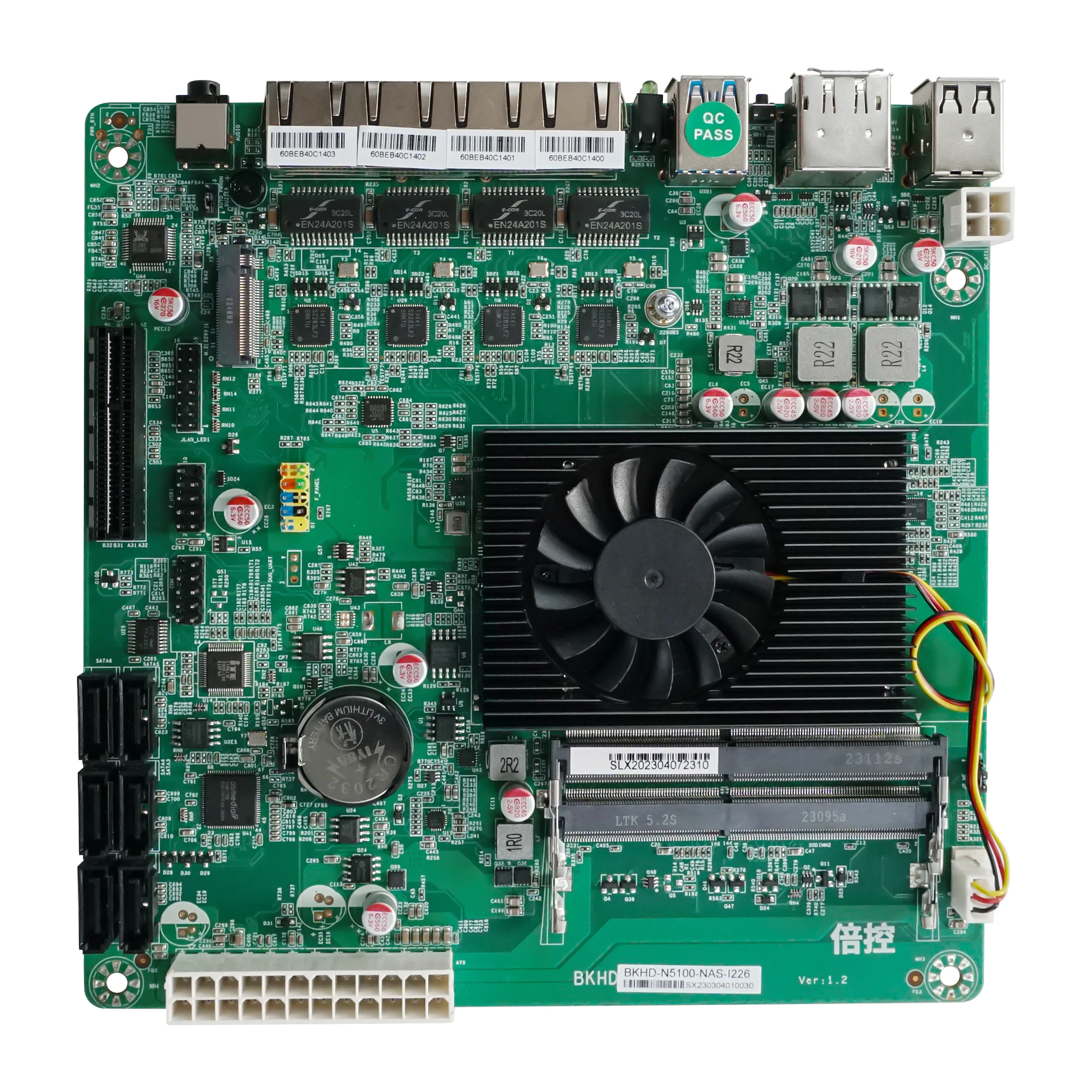 Imagem -03 - Bkhd Industrial Desenvolver Motherboard Faça Você Mesmo Suporte Nas Itx Custom Celeron N5100 N5105 4x2.5ge 1x Nvme 6x Sata 1x Pcie Nuvem Própria