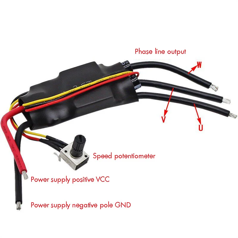300W BLDC Brushless Motor Driver 3-Phase DC 12/24V Speed Controller Module with Potentiometer for DC Brushless BLDC Controller P