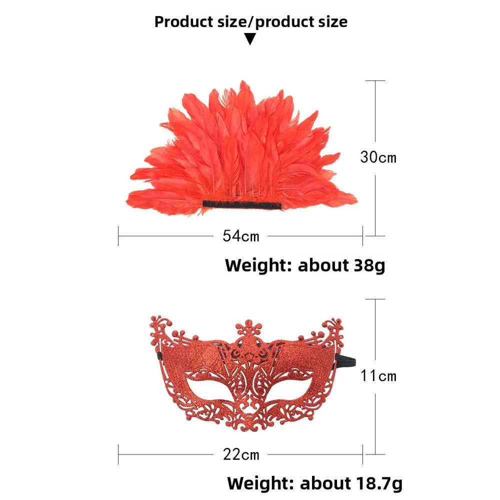 Media máscara festiva de lirio de plumas - Accesorio de disfraz de máscara de ojos para fiesta de baile de carnaval