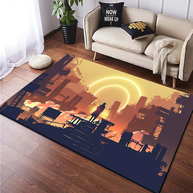 Japanese Hand-painted Anime Rugs for Bedroom Kids Boys&girls Room Decor Cool Floor Mats Living Room Carpets Non-slip Play Mats