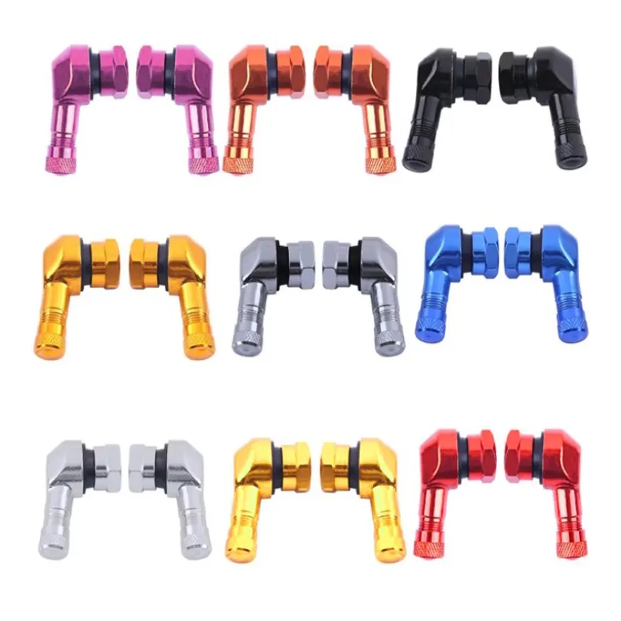 2x  Motorcycle Rim Tire Wheels Spare Parts Valve Elbow 90 Degree Angle Motorbike Wheel Tire Tubeless Valve Stems Rim Wheel Part