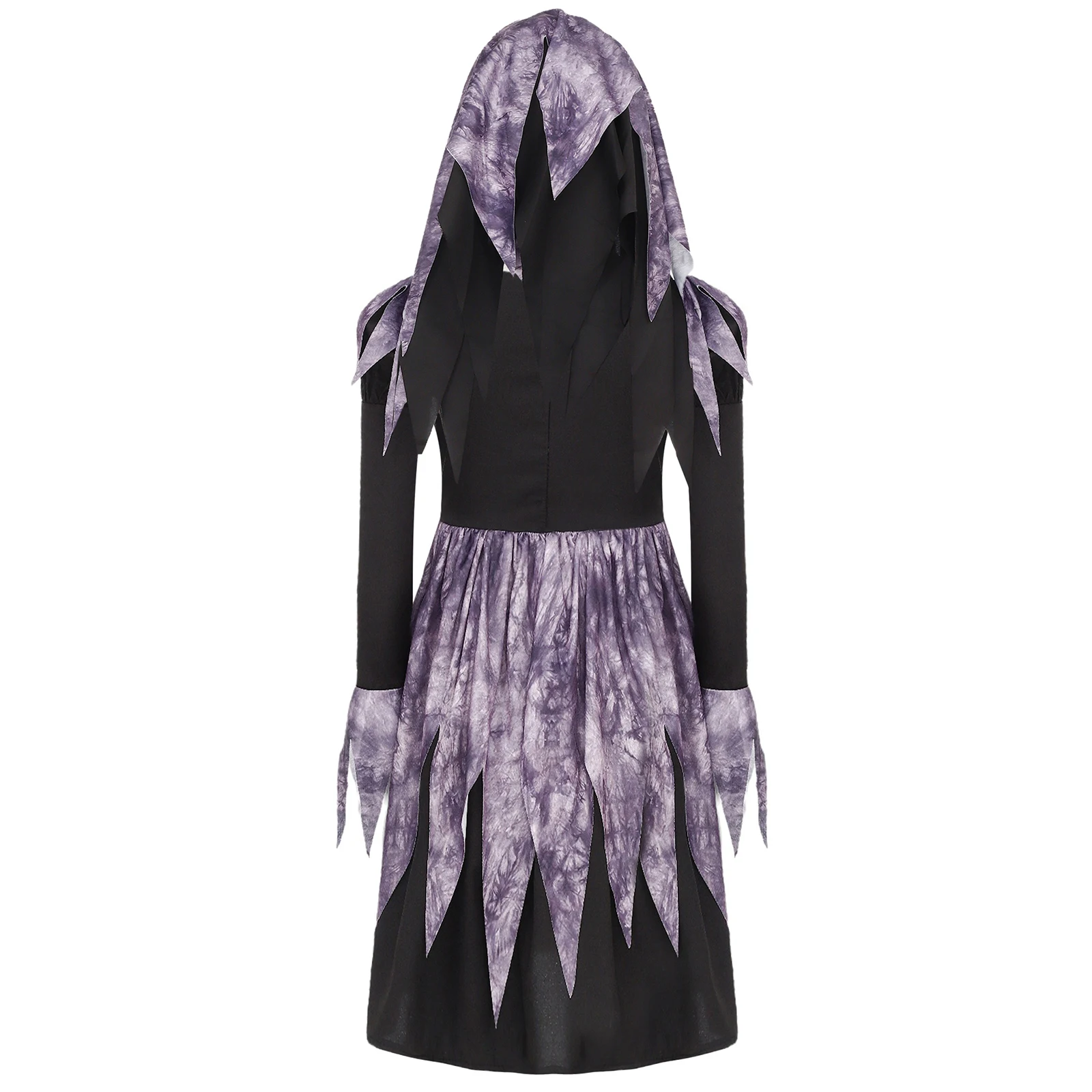Girls Nun Religious Halloween Themed Party Cosplay Costume Lace Ruffled Dress with Matched Veil And Touch Fastener Neckwear - Image 2