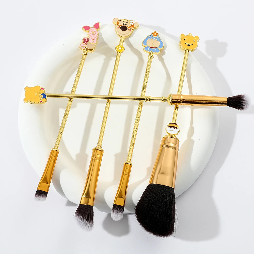 Winnie the Pooh Makeup Brushes, Disney Winnie Bear, Soft Hair, Blush, Concealer, Eye Shadow, Foundation, Cosmetics Brush, 5pcs