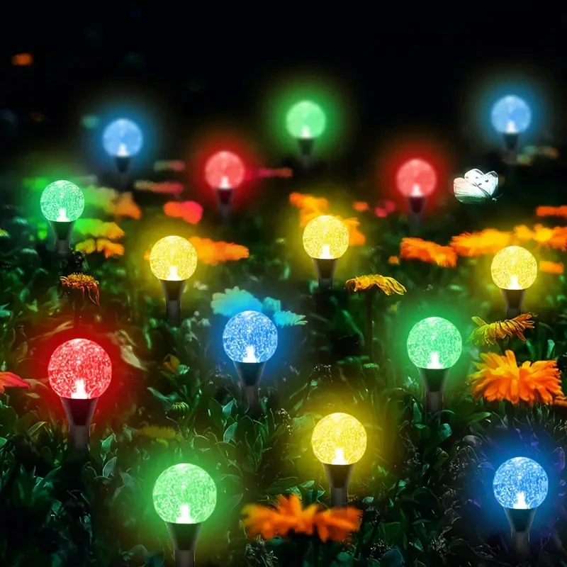 OSIDEN Solar Bubble Ball Pathway Lichter Outdoor Wasserdicht Rasen Licht Solar Garten Pilot Lichterkette für Rasen Hof Straße Dekor Beleuchtung 4