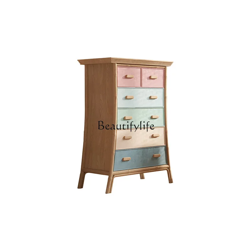 

Light Luxury Solid Wood Storage Curio Cabinet Nordic Modern Drawer Storage Bedroom Cabinet