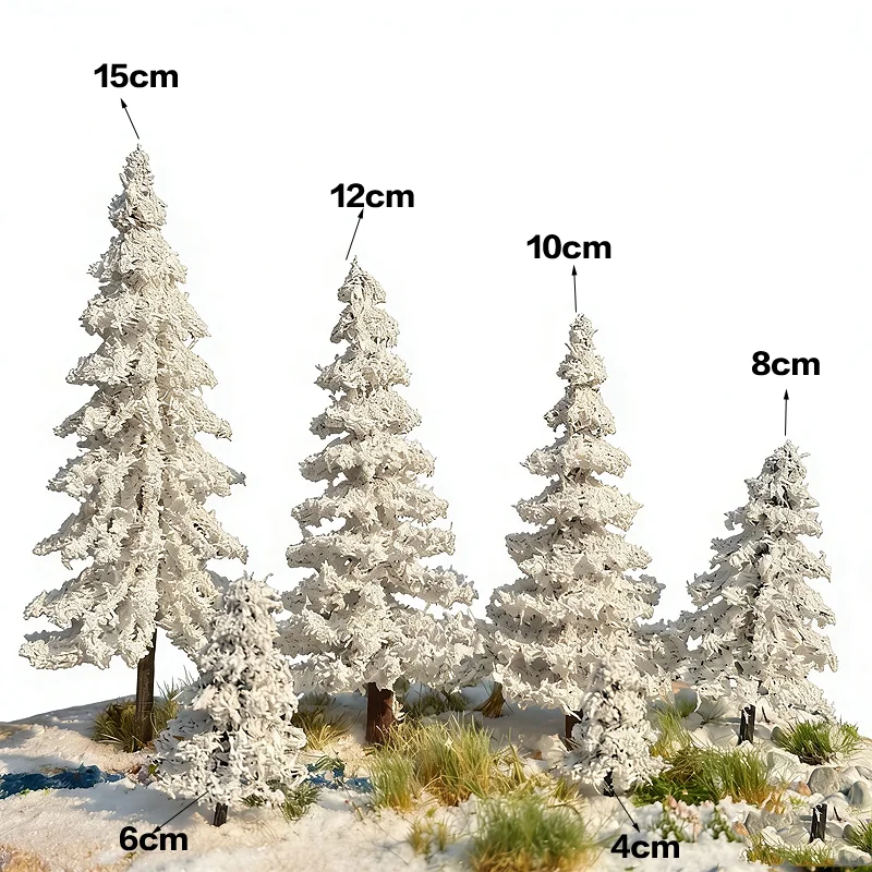 Miniature Cedar Tree Model Simulated Winter Snow Scene Sand Table  Architectural Decoration Christmas Micro Landscape Layout