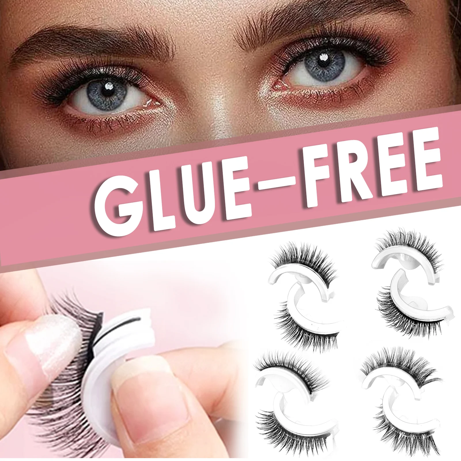 

Honey Eyelash Self-adhesive Eyelash Glue Free Lashes Reusable Full Strip Eyelash Extensions