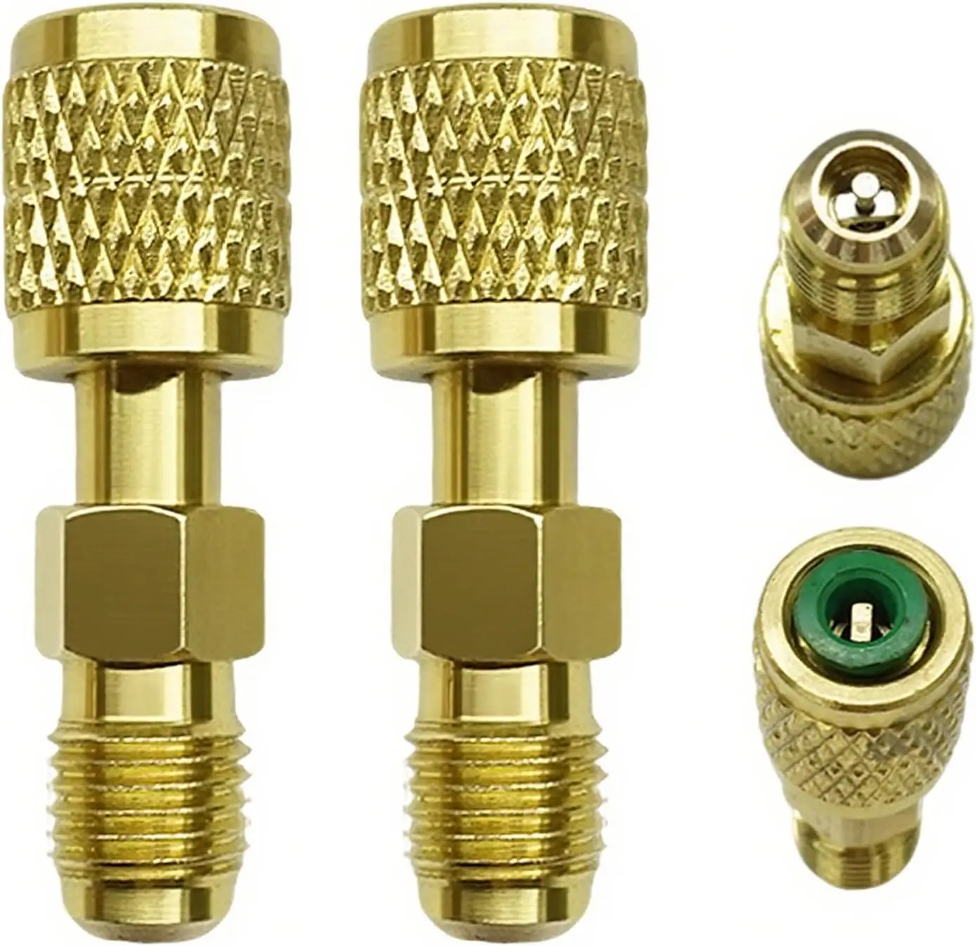 

3 шт. R32 Переходник с левой резьбой 1/4 SAE «мама-папа» для R454B R32 Цилиндрическая сталь для резервуаров охлаждающего агента R32 и A2L