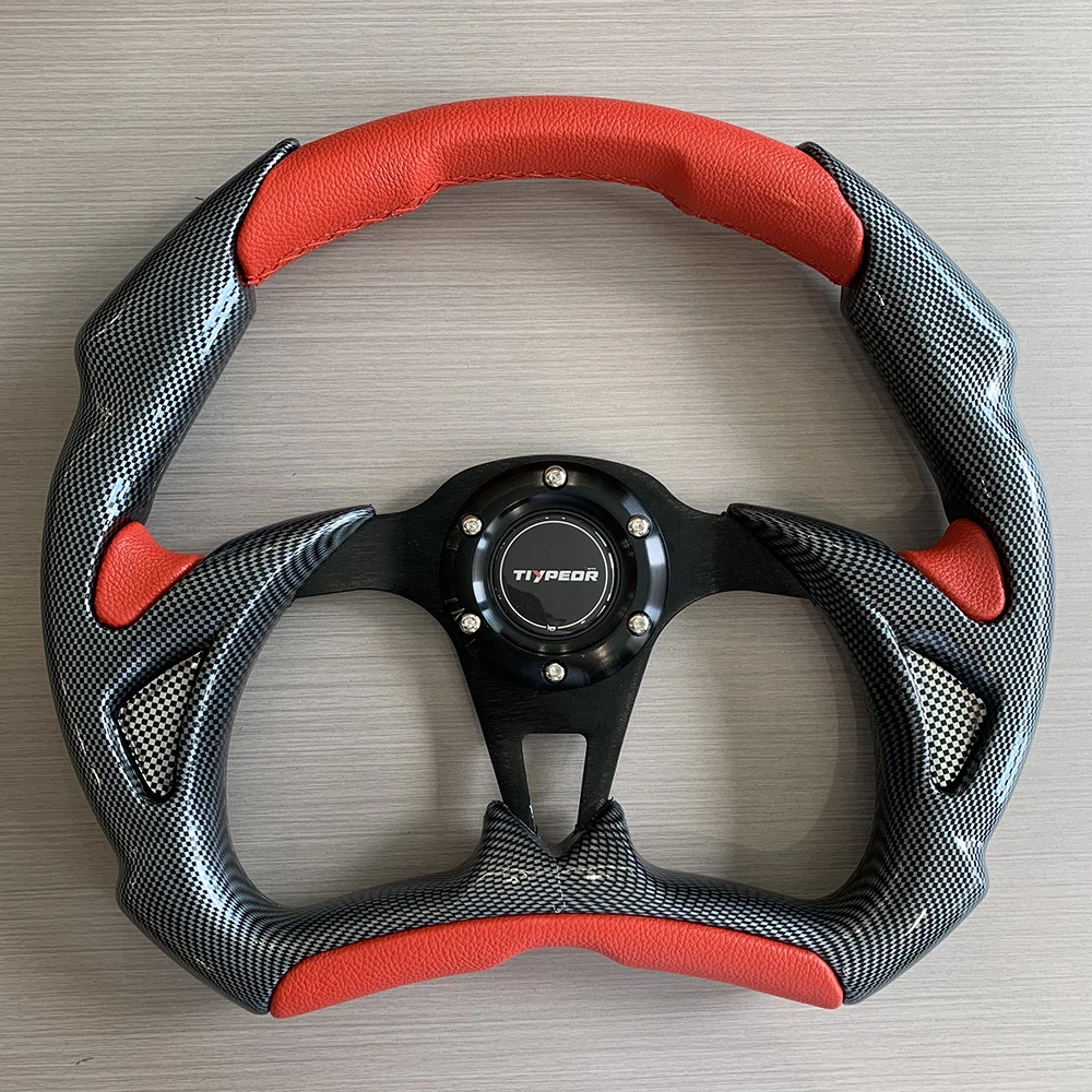 TIYPEOR Drift Simulation Racing Game Red Stitching 350mm14Inch Steering Wheel