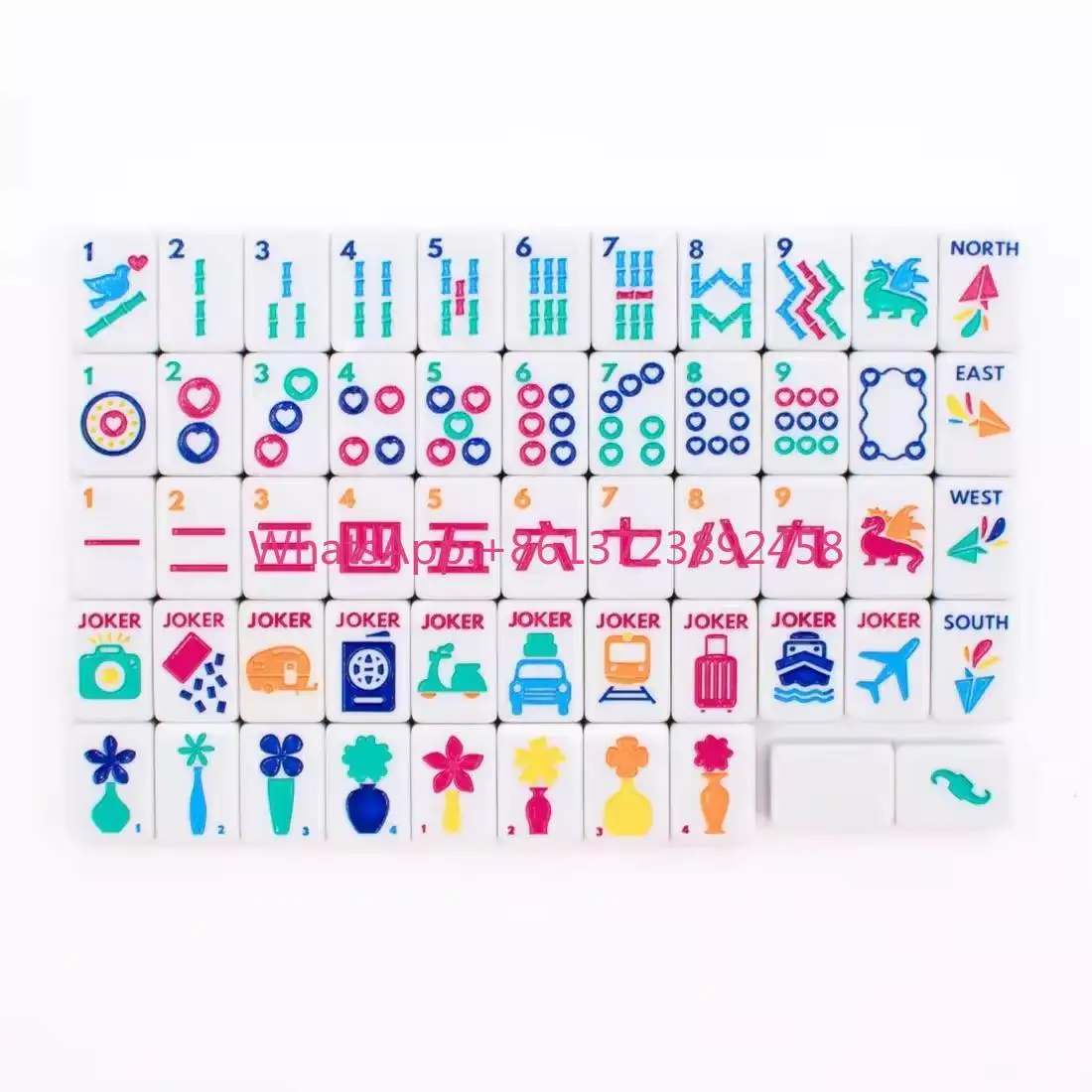Vacation-themed 4 Players Luxury Modern American Mahjong Mini Acrylic Set Custom Colored Engraving Foldable Eco-Friendly Durable