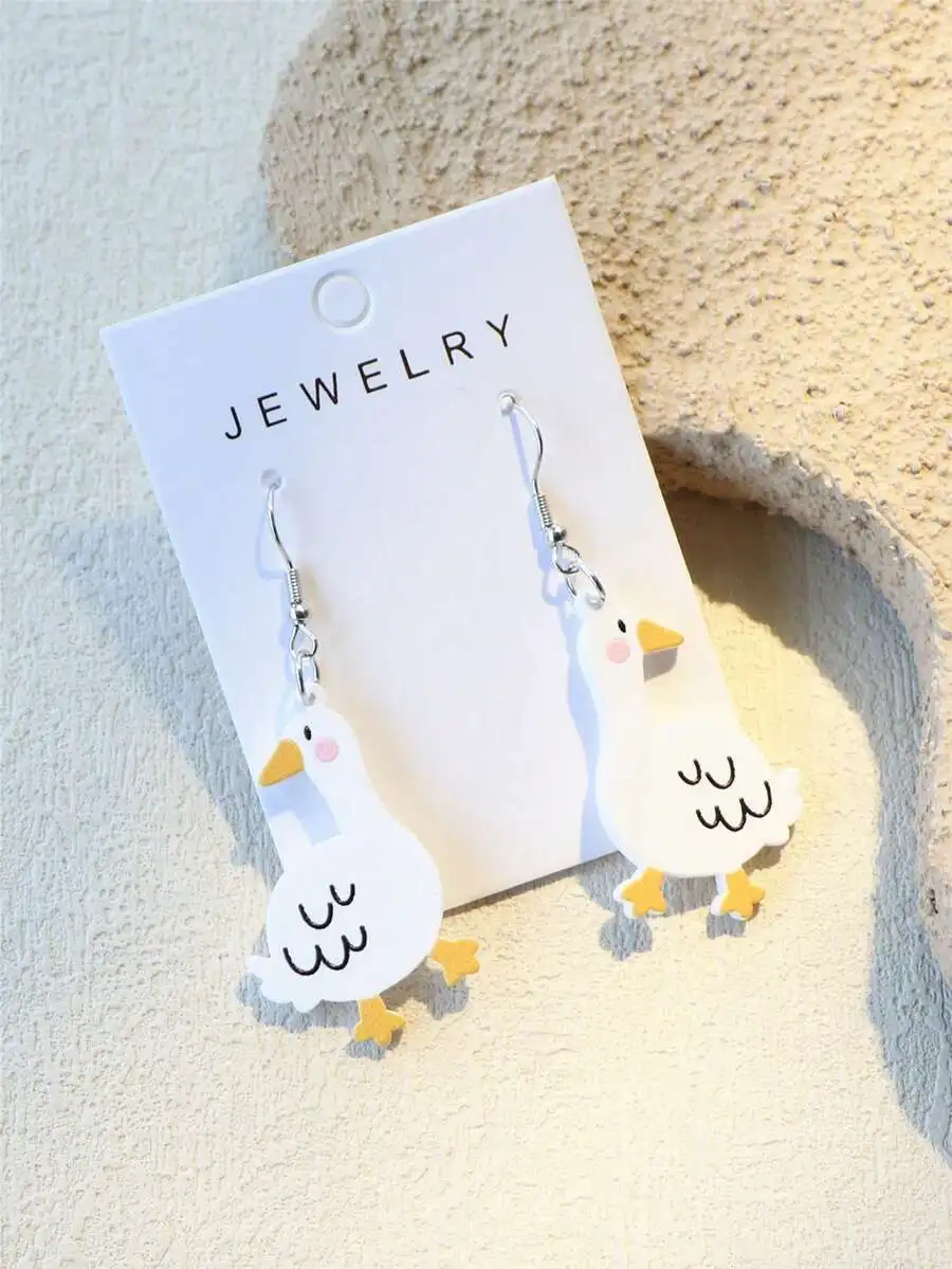

Cute Shy Goose Acrylic Earrings For Women Fashion Animal Shape Dangle Earrings