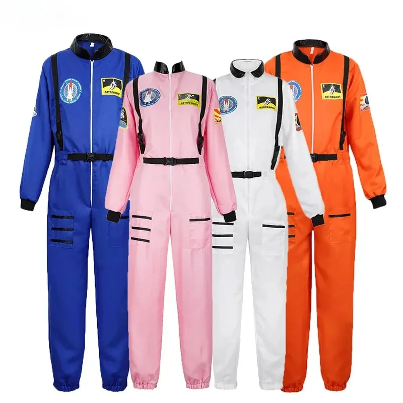 

l2025l New Cosplay Astronaut Costume Space Suit for Adult Cosplay Costumes Zipper Halloween Costume Couple Flight Jumpsuit Plus