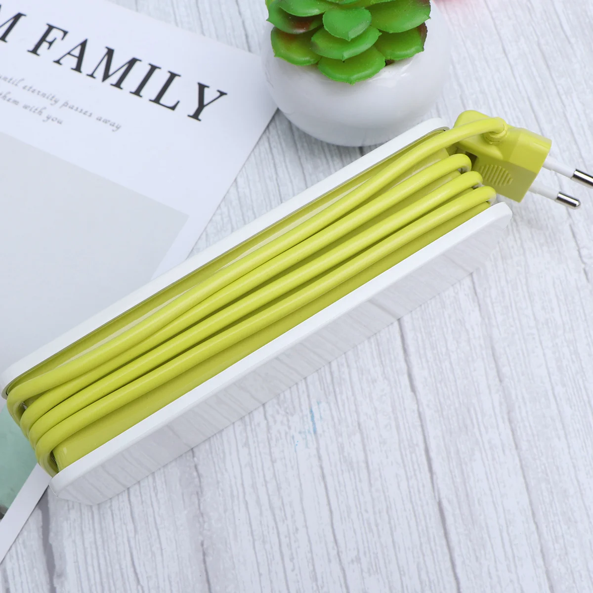 

4Pcs Multifunctional Socket USB Port Wide Voltage Charging Safety Socket for Home Office Store Restaurant White Green