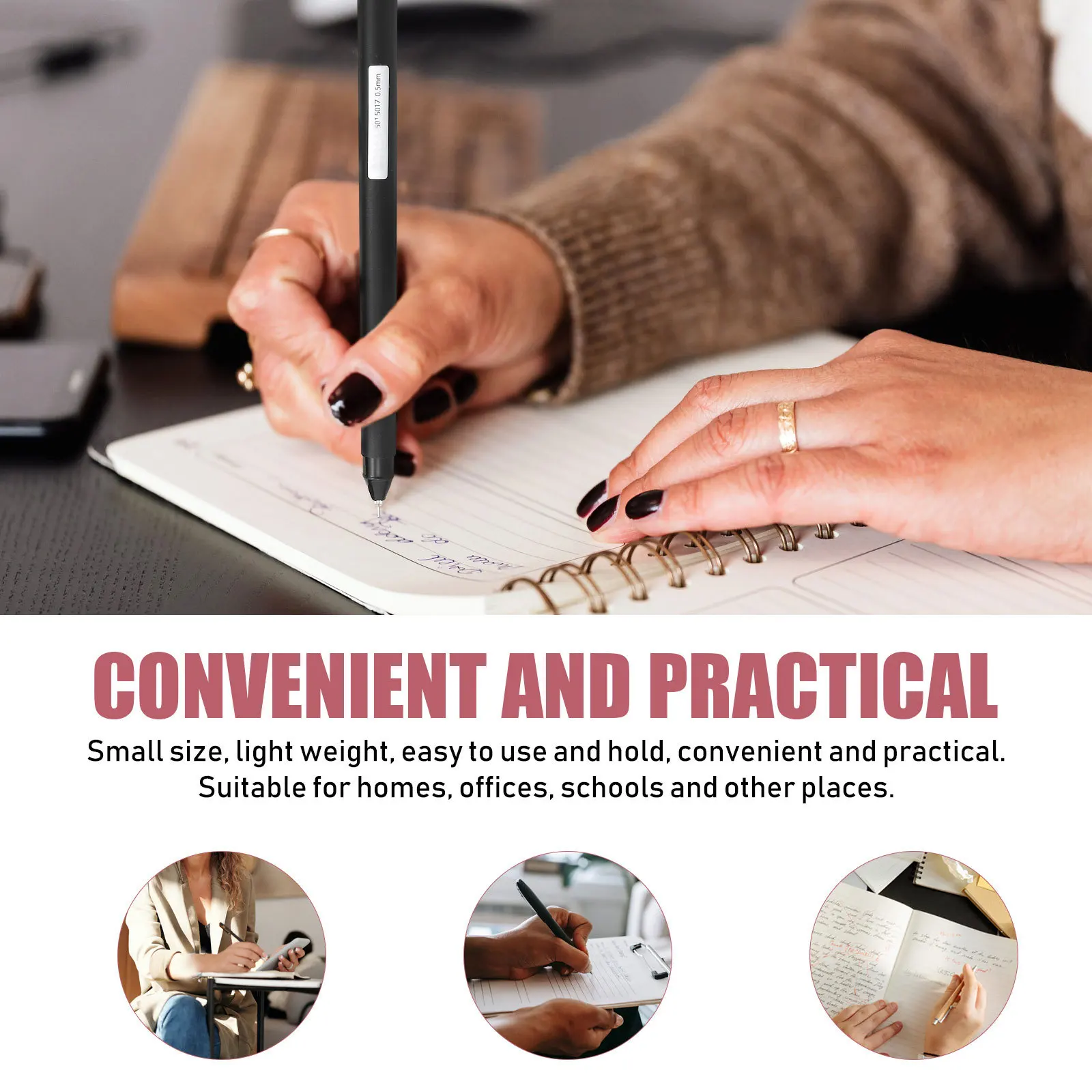 5pcs Colorful Gel Pen Set Smooth Writing Nib For Office School Note Taking Student Supply Multi-Function Writing Tool