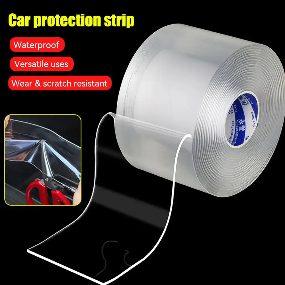 3/5M Transparent Car Door Protector Stickers Anti Scratch Nano Tape Auto Sill Anti-Scratch Glossy Clear Paint Protection Film