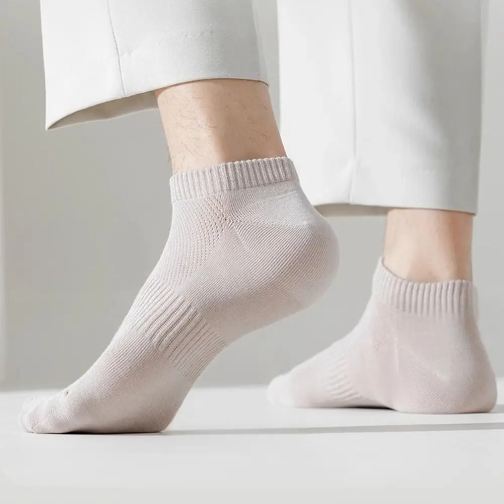 12 짝/대 통기성 남성 여름 양말 얇은 냄새 방지 메쉬 짧은 양말 땀 흡수 중공 보이지 않는 발목 양말