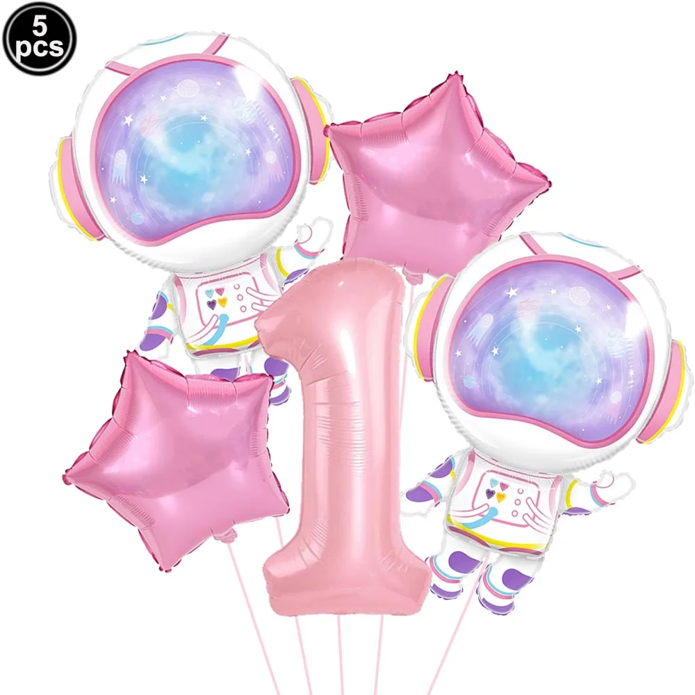 5Pcs Astronaut Balloons for Girls  Astronaut Space Party Decoration Outer Space Astronaut Planet Balloons Galaxy Planet Balloons