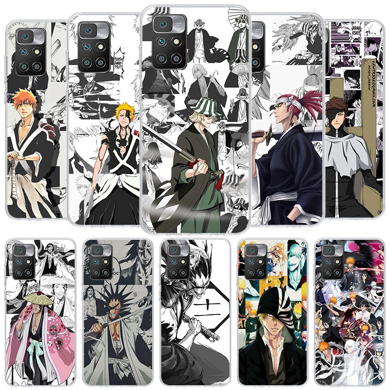 Ichigo Kenpachi Bleach Anime Cover Phone Case For Xiaomi Redmi 12C 12 10C 10 9C 9 10A 9A 8A 9T 7A 7 6A 6 Pro K20 K40 S2 Soft Fun