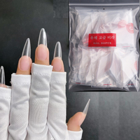 600pcs/bag Stiletto Nail Tips Extra Long Nails Clear Nail Tips XL Half Cover Acrylic Nails Pointed Press On Nails DIY Accessory*