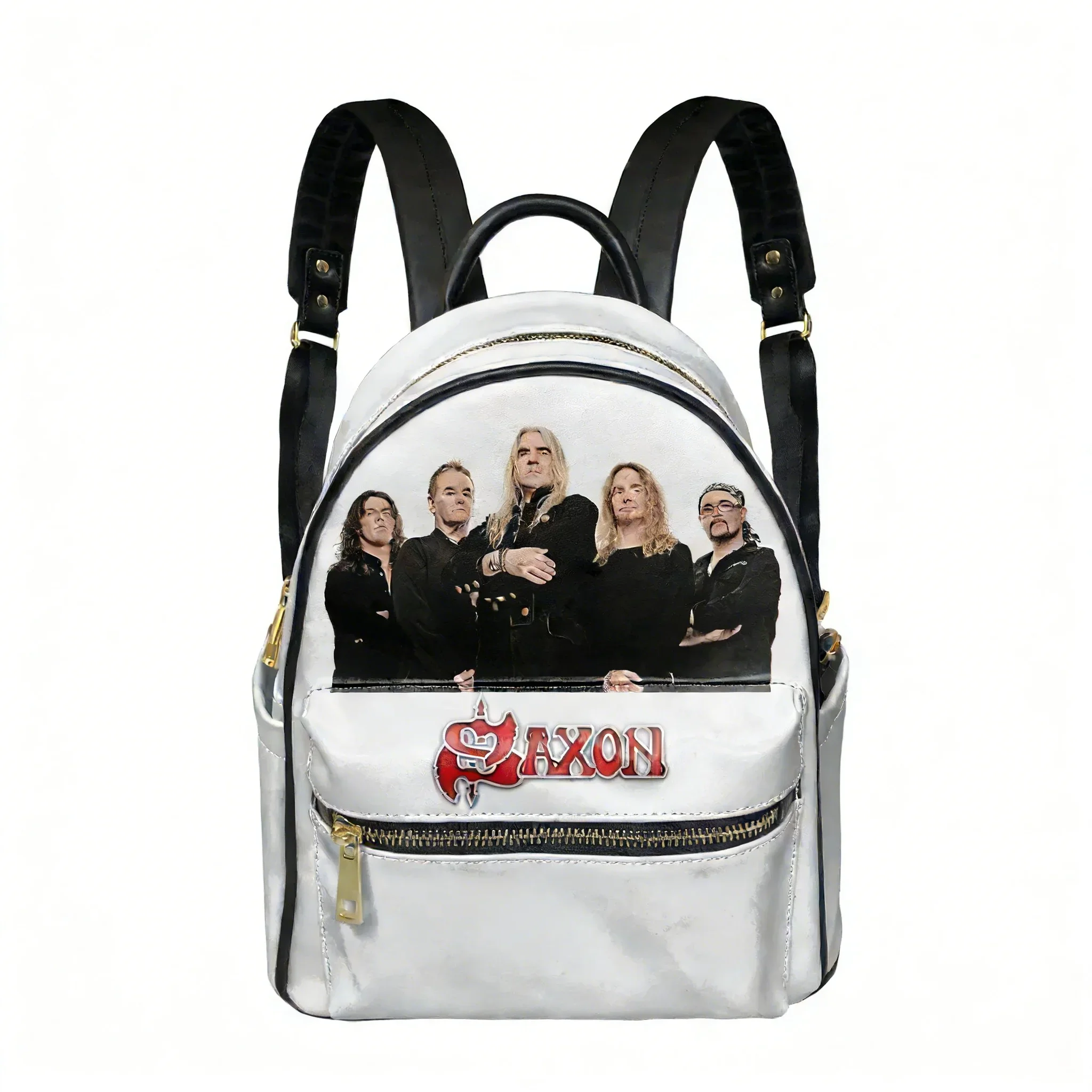 Saxon Band Backpack Womens Mens Knapsack Personalized Photo Text Double Shoulder Bag Business Travel Bookbag Customize Daypacks