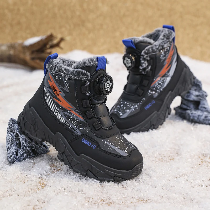 Children\'s Winter Boots Slip-on Casual Cotton Snow Boot Plus Velvet Thickening High Top Popular Comfortable Shoe Explosive Style